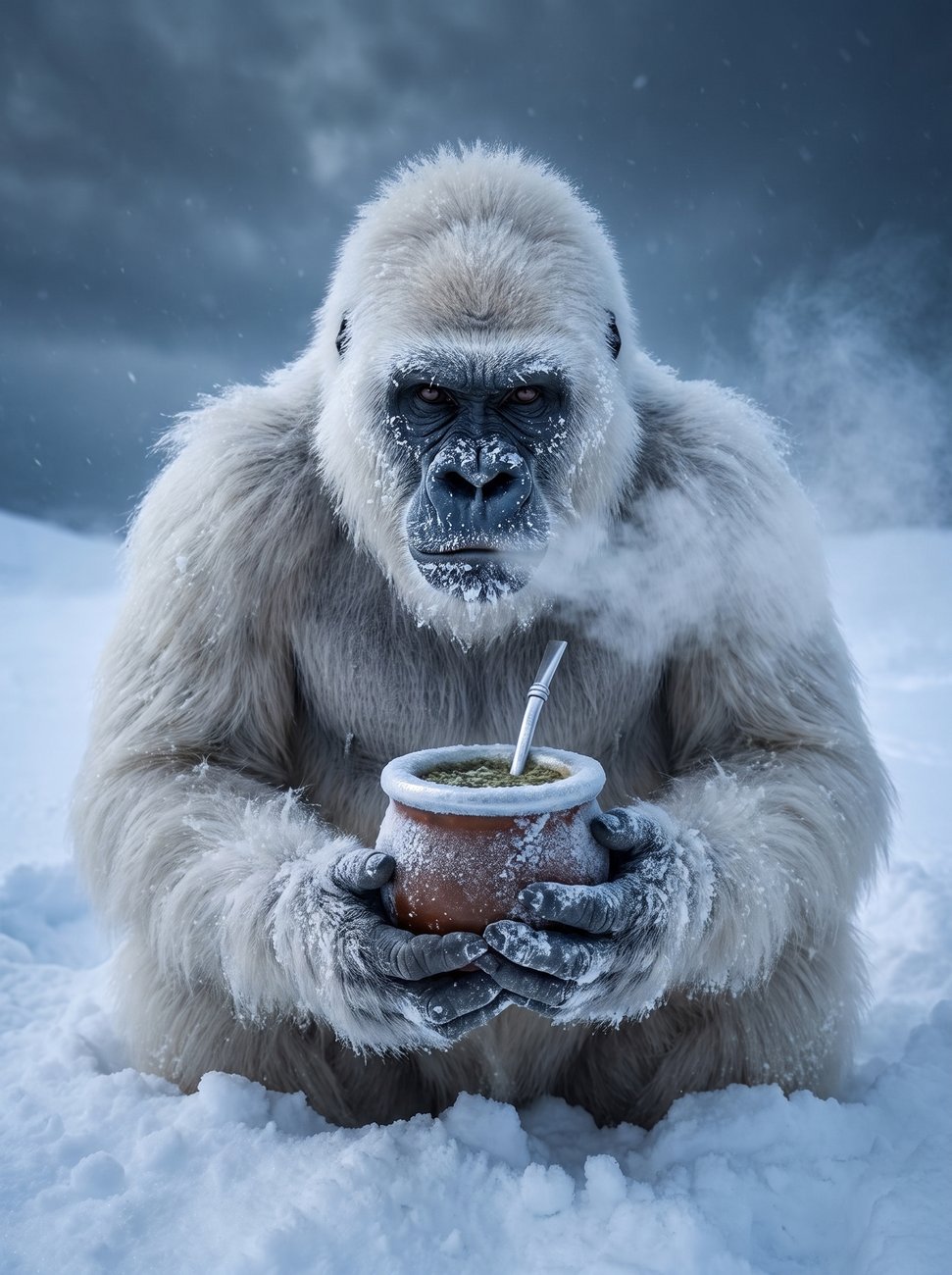Loco Blanco with his frozen soup